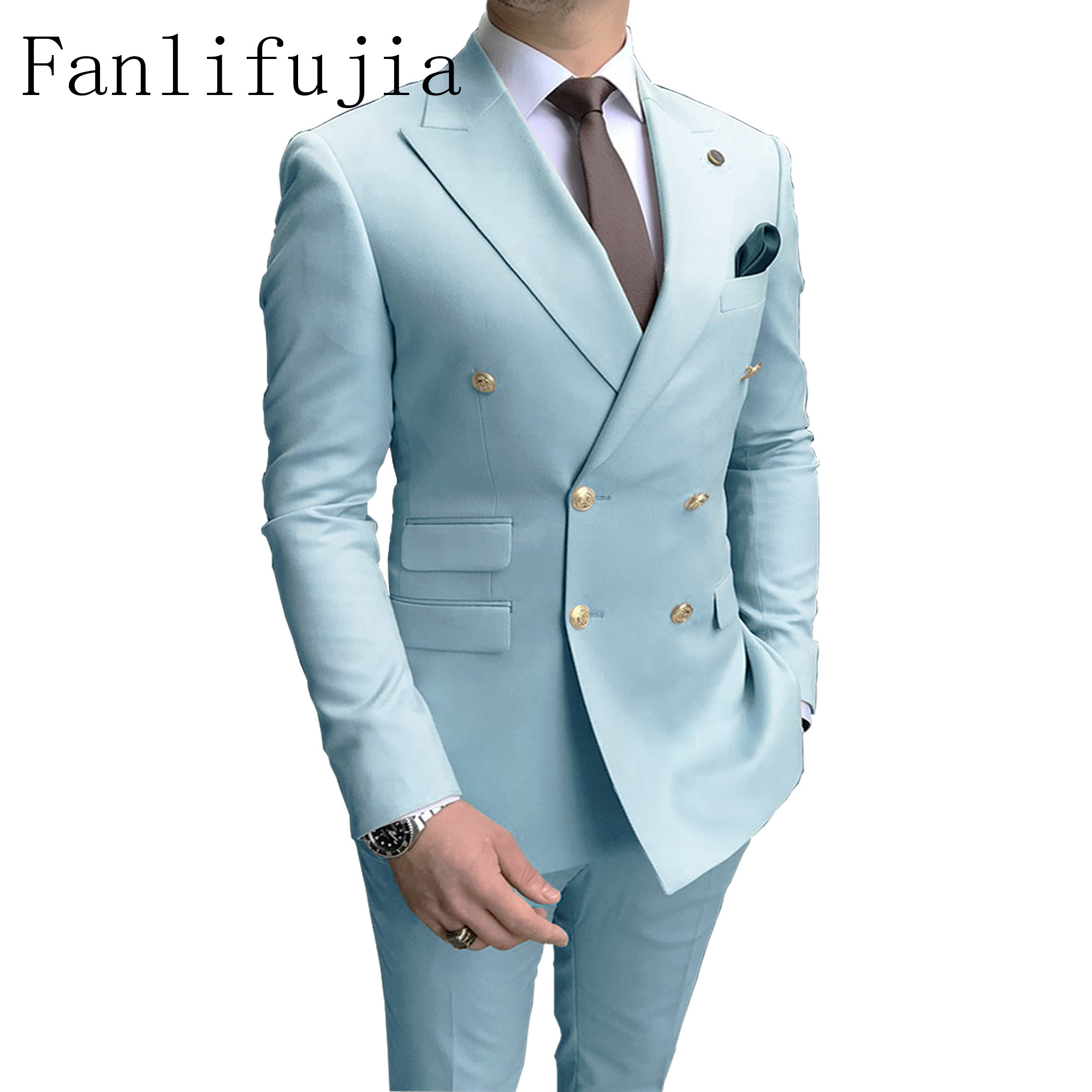 Men'S Grooming Store - Fanlifujia Winkel 2024 Casual Hemelsblauwe Mannen