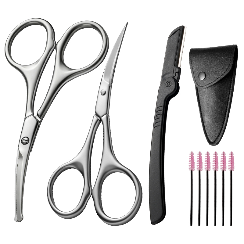 Men'S Grooming Eyebrow Trimming - 1/9 stuks roestvrijstalen wenkbrauw- en neushaar